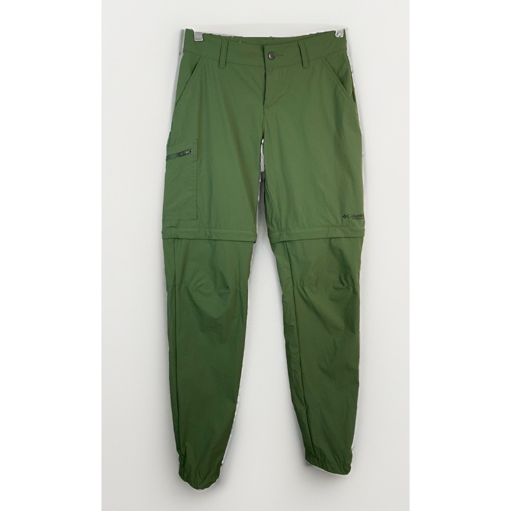 Columbia Titanium Women's 2 Green Convertible Nylon UPF +40 Outdoor Hiking Pants